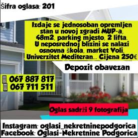 Jednosoban stan Podgorica
