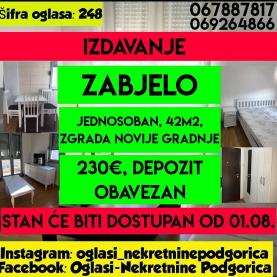 Jednosoban stan Zabjelo